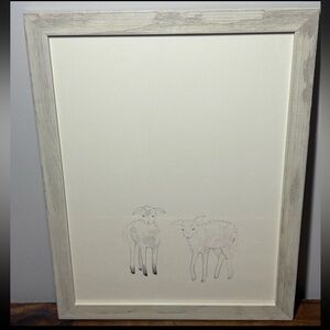 Restoration Hardware Baby Child Watercolor Animal print Baby Sheep Lambs nursery